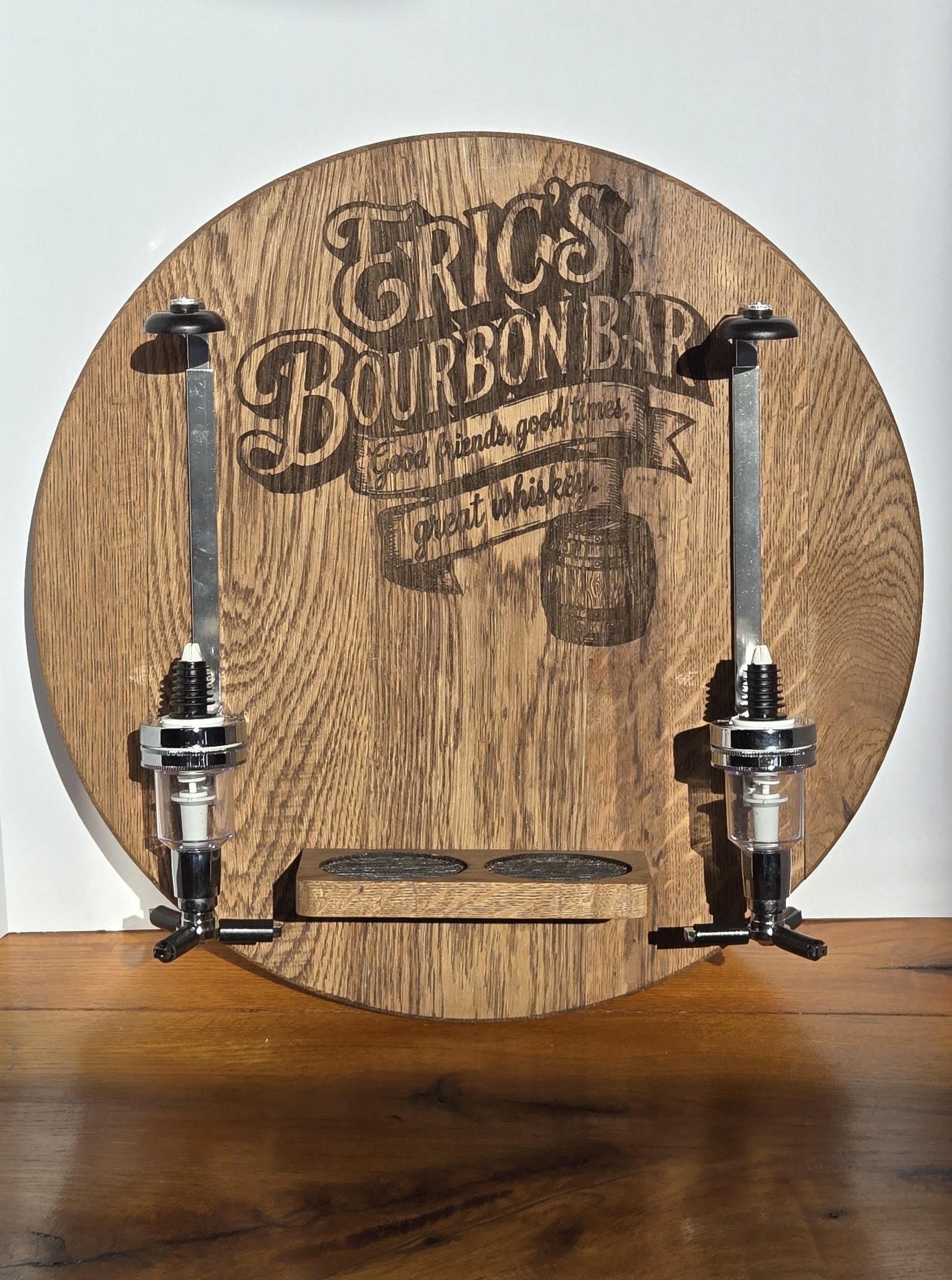 Personalized Liquor Dispenser with 2 Glass Holder