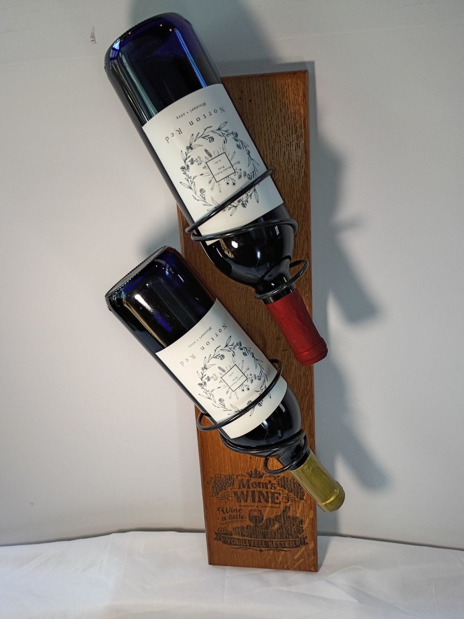 Handcrafted Double Wine Holder – Exotic Wood