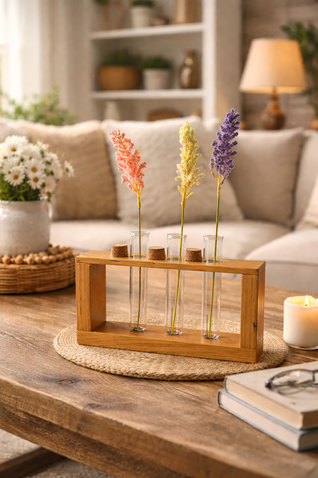 3 Test-Tube Flower Vase Holder